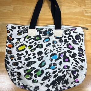 Pink VS Rare rainbow cheetah tote large (17w x 13h)